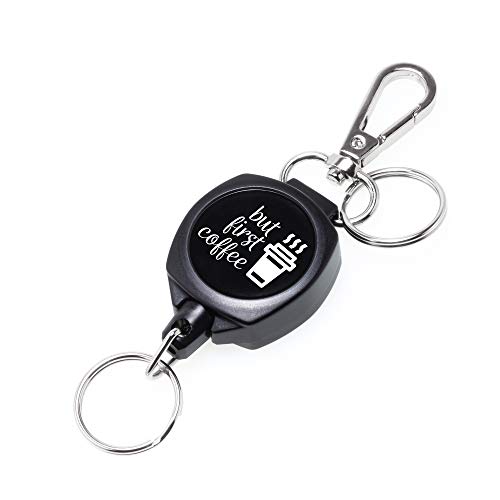 SnapBack Retractable Keychain with 24 Inch Cut Resistant Cord, Charm