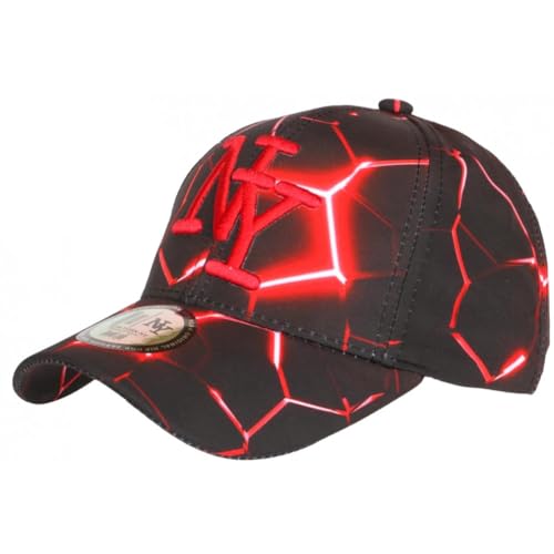 Hip Hop Honour Casquette Enfant Rouge et Noire Originale Badyx NY Baseball de 7 à 12 Ans - Taille Unique - Rouge