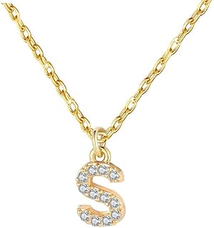 26 Initial Birthday Letter Necklace for Women Girls Silver Zircon Letter Pendant Personalization Ideas Birthday Gift Celebration