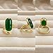 Qocuchu Green Ring, Statement Rings for Women, Bold Geometric Design, Chunky Jewelry Piece, Fashion Accessory for Everyday Wear, One Piece Included, Heavyweight Construction