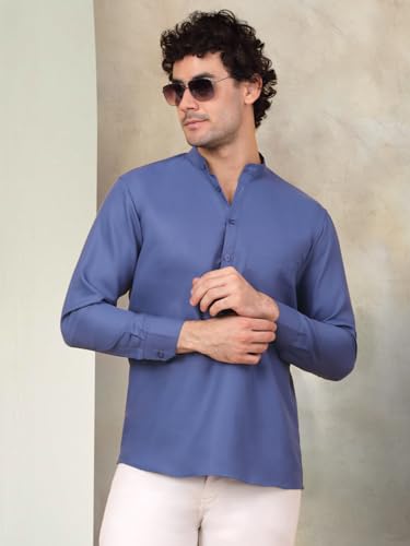Image of Jompers Men's Cotton Regular Fit Solid Short Kurta