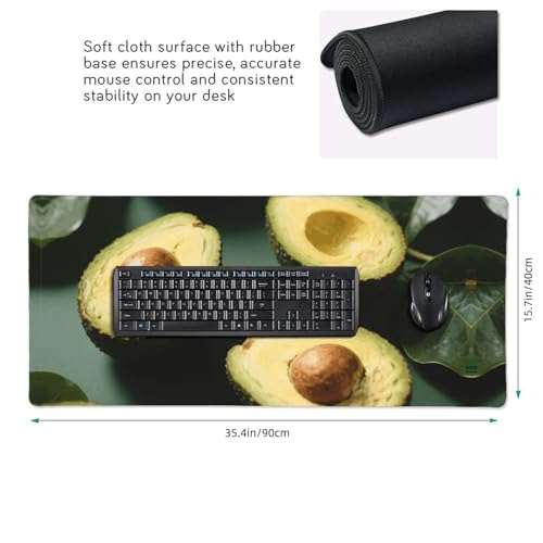 Tapis de souris antidérapant grand format Avocado avec protection de table pour clavier