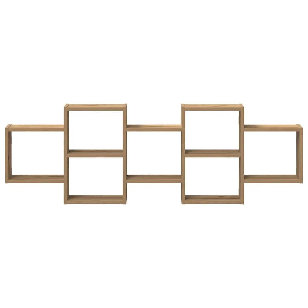 Estantería de pared, 129 x 18 x 42 cm, de roble artesanal, con capacidad de carga resistente de 30 kg, diseño flotante, moderno, para salón, dormitorio, baño, cocina y oficina