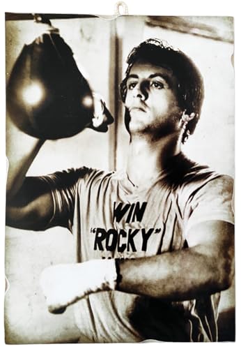 KUSTOM ART Cuadro de pared Serie Poster Film Celebri Rocky Stallone impresión sobre madera 25 x 18 cm