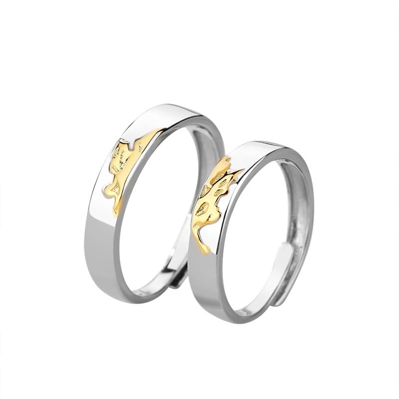 Anneaux de mariage argent 925 promesse éternelle pour couple amoureux
