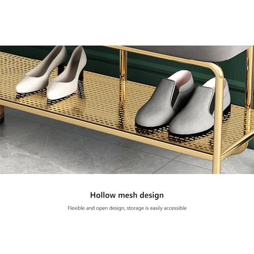 Tabouret à chaussures de luxe léger en velours pour chambre