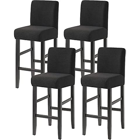 AQIGR Stretch Bar Stool Cover Set of 2/4/6 Pub Counter Stool Chair Slipcover for Dining Room Cafe Height Side Chairs Feature Modern Jacquard Fabric with Elastic Bottom (Color : #4, Size : 4pcs) Cover