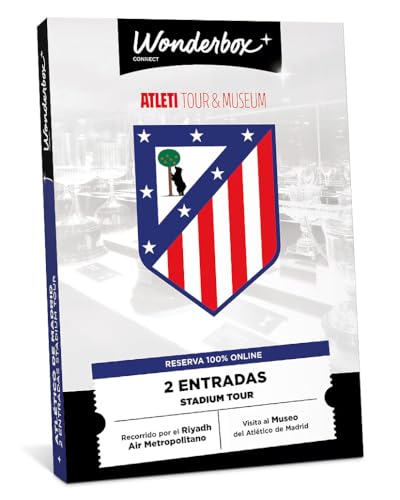 WONDERBOX Connect - Caja Regalo - Atlético de Madrid - 2 entradas para Territorio Atleti - Visita al Museo + Tour del Estadio - Válido Durante 27 Meses