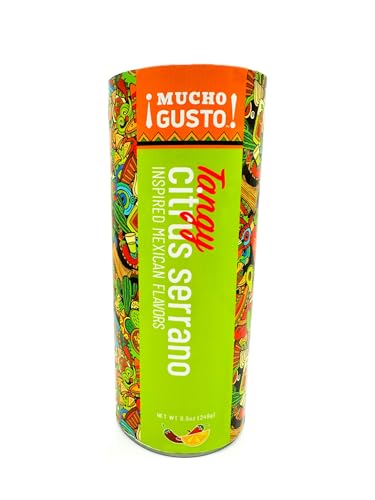 ¡Mucho Gusto! Citrus Serrano Lime Pepper Seasoning - 8.8 oz Authentic Mexican Serrano Chili Lime Seasoning Blend for Made With Fresh Serrano Pepper & Lime Powder for Taco Seasoning & BBQ Seasonings