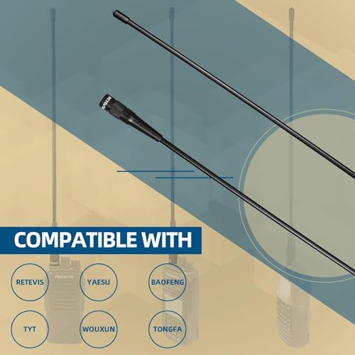 Retevis RHD771 Funkgerät Antenne SMA-M Dual Band UHF/VHF Kompatibel mit Walkie Talkie Retevis RT1 RT3 RT3S RT81 RT82 RT85 Baofeng UV-3R TYT MD-380 MD-280 Woxun KG-UV9D KG-UV6D KG-UV8D (1 STK.)