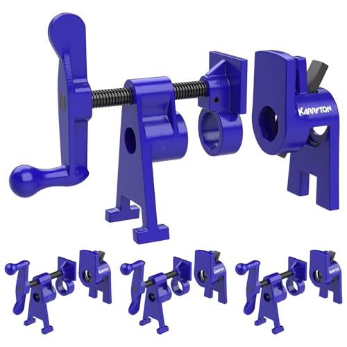 KARRYTON 1/2 Inch Heavy Duty Pipe Clamps for Woodworking H-Style Wood Gluing Clamps Adjustable Pipe Clamp Tool for Furniture Cabinet Making & DIY Projects (Set of 4)