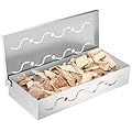 Pariplus Smoker Box for Gas Grilling - Sturdy Stainless Steel Smoke Box for Gas Grill with Convenient Hinged Lid, Wood Chip Smoker Box for Gas Grill and Charcoal Grill, Add Smoked BBQ Flavor