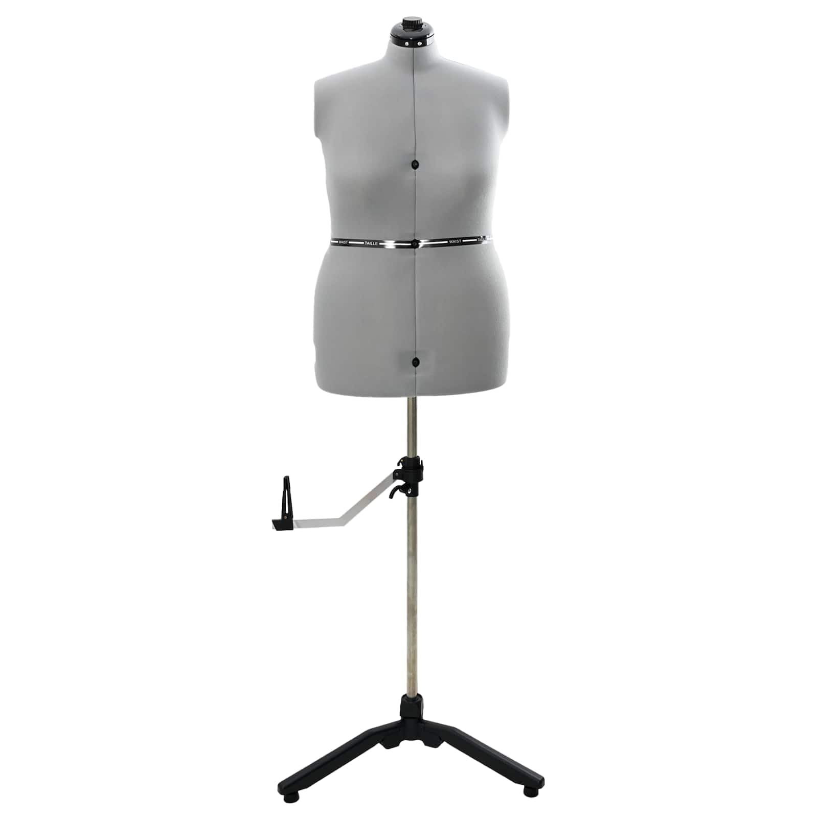 Manekin krawiecki damski, regulowany, popiersie krawieckie z aksamitnym obiciem, regulacja wysokości 95-160 cm, w zestawie poduszka z igłami i wymiar obszycia, do modnego projektowania i krawiectwa