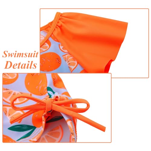 Image of Girls Rash Guard 2 Pieces Bathing Suit UPF50+ Swimsuit with Swimming Skirt Swimwear 2-14Y
