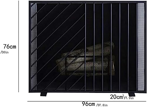 Rejilla de protección contra chispas de panel independiente negro de 38 x 30 pulgadas para hogar 3