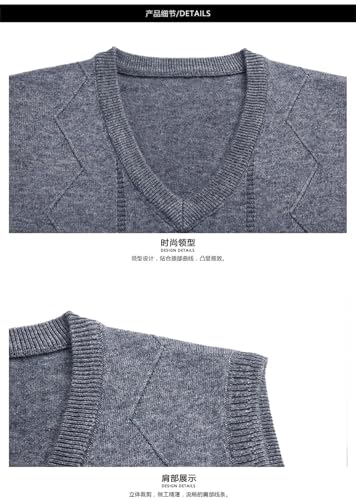 Dcvmvmn Men's Knitted Sweater Fashion Autumn Wool Sweater Vest Jacquard Business Casual V-Neck Tank Tops3