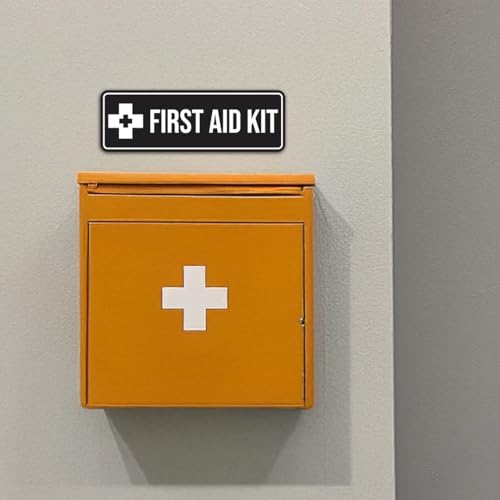 Image of Standard First Aid Kit Sign (Blue) - Medium (2 Pack)