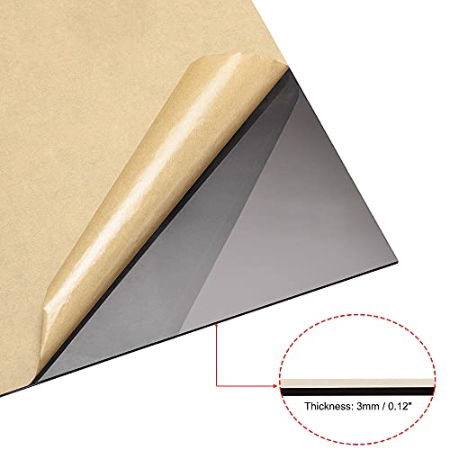 Image of uxcell Black Clear Cast Acrylic Sheet,12 inch x 24 inch,3mm Thick,Plastic PMMA Acrylic Board for Signs Display Projects,Craft