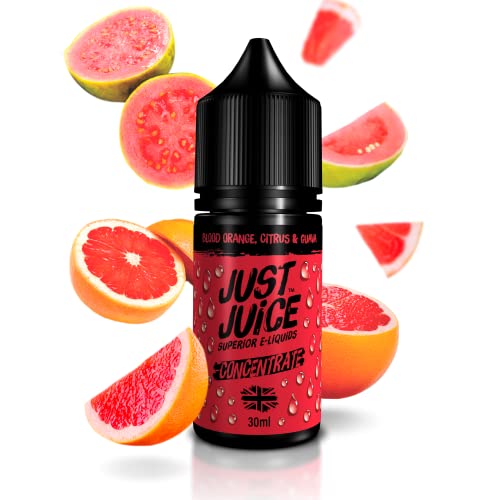 Just Juice Vape concentrate, 30ml e-liquid, 100% PG, DIY, use as stand-alone flavour or blend to make your own e liquid creations - Blood Orange Citrus Guava