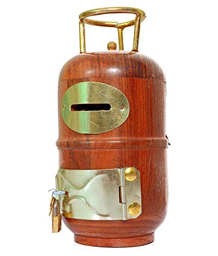 Woodykart Gas Cylinder Shape Wooden Coin/Money/Piggy Bank Saving Box. - (Gift for Kids | Boys/Girls | Toy | Made with Rosewood) (B07RK4PZDZ) Amazon Price History, Amazon Price Tracker
