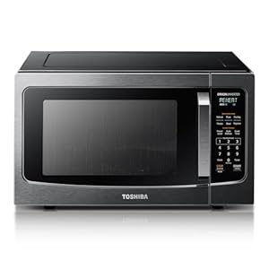 TOSHIBA ML-EM45PIT(BS) Countertop Microwave Oven with Inverter Technology, Kitchen Essentials, Smart Sensor, Auto Defrost, 1.6 Cu.ft, 13.6″ Removable Turntable, 33lb.&1250W, Black Stainless Steel