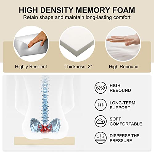 Wellsin Outdoor Chair Cushions For Patio Furniture - Patio Chair Cushions Set Of 4 - Waterproof Round Corner Outdoor Seat Cushions 17"X16"X2", Beige #TOP4