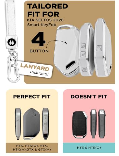 Image of Metalyx Key Fob Cover for Kia Seltos 2026 Facelift (HTK, HTK(O), HTX, HTX(A), GTX, GTX(A)) | Soft TPU | Anti-Scratch | Strong Signal | Stylish Case with Lanyard