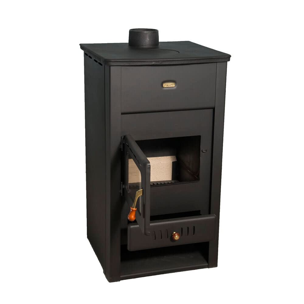 Stufa a legna con scomparto in legno Prity K2 CP 10 kW
