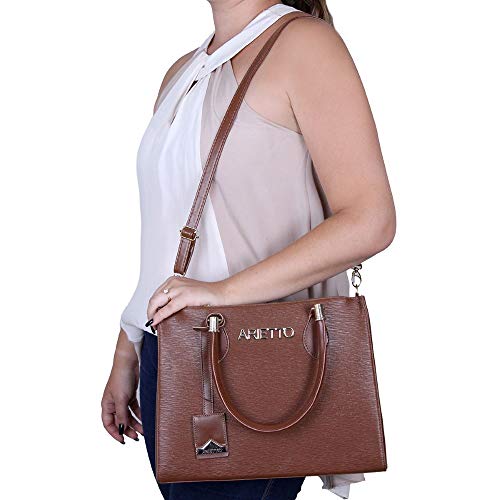 Conjunto com 4 Peças Bolsas Femininas e Carteira Lisa Arietto Cor:Marrom