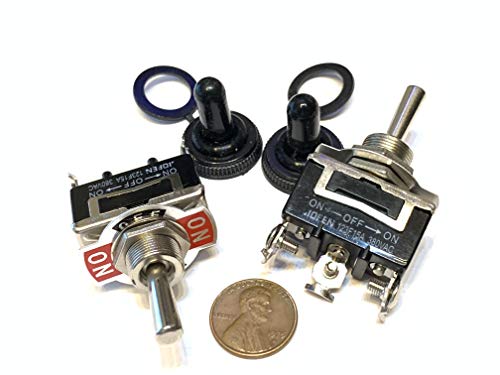 2 Pieces Black waterproof 15a spdt 3PIN momentary Toggle switch (ON) OFF(ON) C25