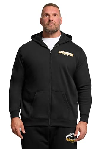 BadRhino Big & Tall Worldwide Map Zip Through Hoodie - Men's - Plus Size Curve Black