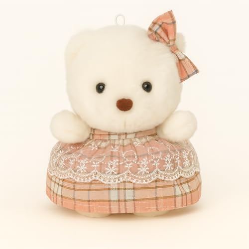 Image of Strawberry Hooded Bunny Plush Toy for Kids | Cute Soft Rabbit Stuffed Animal Doll | Ideal Gift for Girls & Boys (20 cm, White & Pink)