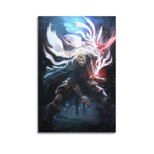 SDYFERBX Nioh - Póster de videojuegos, pintura decorativa, lienzo, póster de pared e imagen artística moderna para decoración de dormitorio familiar, 20 x 30 cm