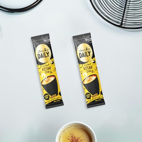 Image of Chaizup Daily 1 Min Instant Kesar Chai Premix - 36 Sachets | Kesar Flavours | 36 Servings | 504g