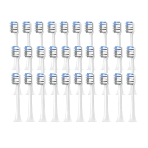 Compatible For T200 Replacement Toothbrush Heads Vacuum Soft Bristle Brush(White gray-30pcs)