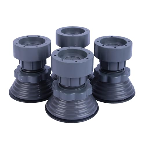 Image of SoraChi Washing Machine Stand Set of 4 Anti Vibration Pads | Elevated Plastic Feet Reduce Noise & Vibrations | Protects Against Water Damage Rust | for Front Load Top Load Semi Automatic (6.5x12.5cm)