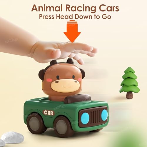 Image of Zest 4 Toyz Press and Go Car Toy for Kids Cartoon Animal Push & Go Cars Friction Powered Vehicles Educational Toys for Boys & Girls 12 Months+ (Pack of 3) Random Dispatch