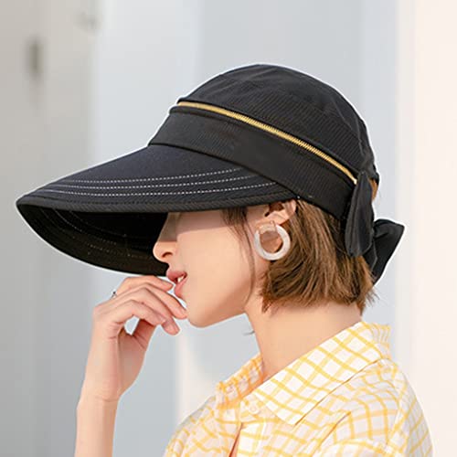 Chapeau de plage à large bord avec fermeture éclair pour femme élégante et active