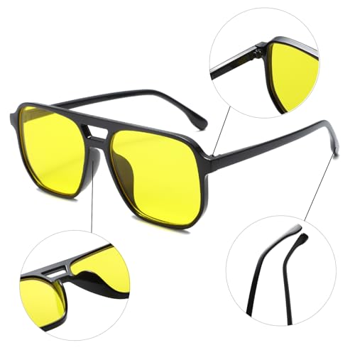 Long Keeper Retro Square Sunglasses for Women Men Vintage Pilot Driving Sunglasses Trendy Classic Double Bridge Glasses UV4003