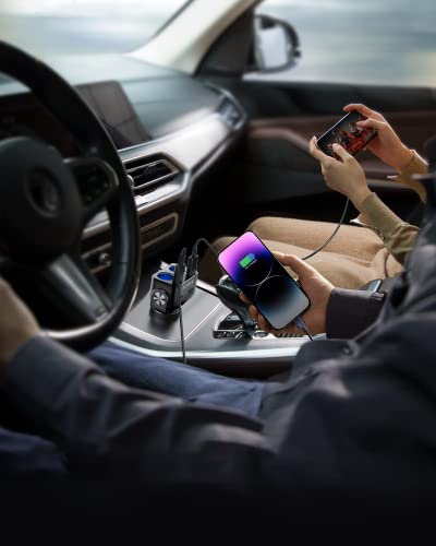 Usb C Car Charger, Buvaye 2-Socket Cigarette Lighter Splitter With 12V/24V Dual Pd30W & Qc3.0 Fast Charging, Cigarette Lighter Adapter Separate Switch Led Voltage Display For Phone, Gps, Dash Cam #TOP6