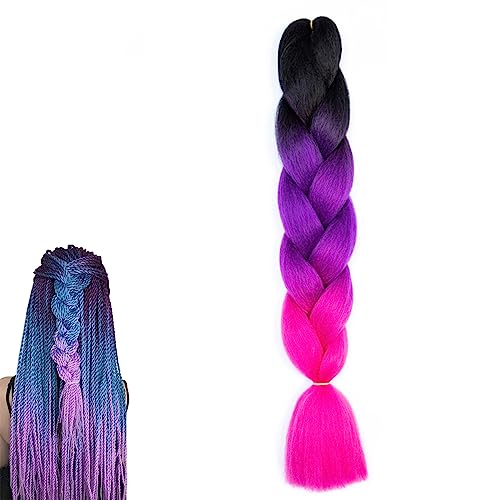 prinfantasy Purple Braiding Hair Extensions Pre Stretched for 24" Yaki Straight Braiding Hair Synthetic Kanekalon Fiber Hot Water Braiding Hair Extension,GBBZ100