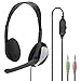 Price comparison product image Hama PC Headset HS-P100, Ultra Lightweight On-Ear Stereo with Microphone, Volume Control on Cord, 2 m Cable Length, 2 x 3.5 mm Jack, Black