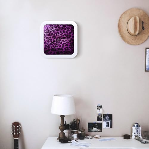 Pendule murale imprimé léopard violet de haute qualité