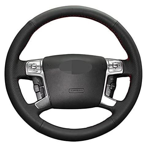 kLSAMNM hand-stitched steering wheel cover,Leather steering wheel cover,breathable steering wheel cover,Fit For Ford Galaxy 2006-2015 Cover