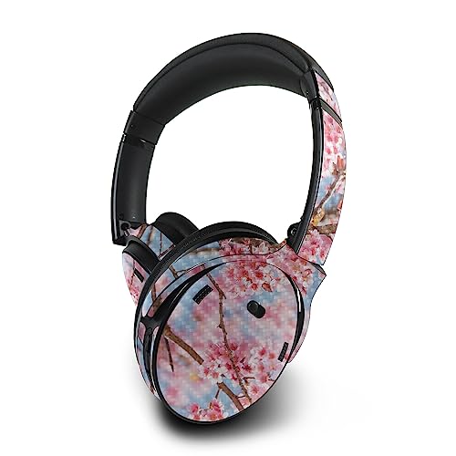Image of MightySkins Carbon Fiber Skin Compatible with Bose QuietComfort 45 Headphones Cherry On Sky | Protective, Durable Textured Carbon Fiber Finish | Easy to Apply | Made in The USA