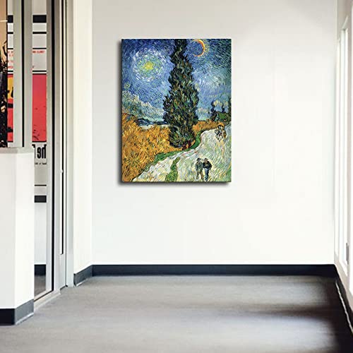 Road With Cypresses By Vincent Van Gogh Poster Wall Art Wall Decor Wall Decor Canvas Room Decor Painting (8X12Inch-No Framed) #TOP2