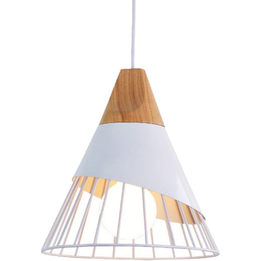 Lámpara colgante Lámpara de techo de metal E27 Lámparas colgantes Lámpara industrial vintage Lámpara de salón Sala de estar moderna con cable Lámpara vintage para sala de estar (Blanco)