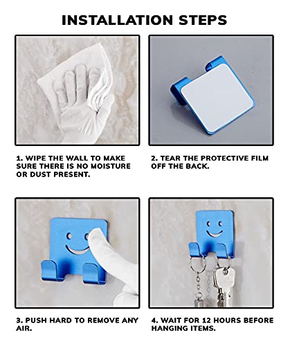 Lot de 6 patères de salle de bain pour enfants (smiley)