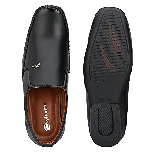 Image of Stylelure Synthetic Leather Formal Shoes for Men(Black)