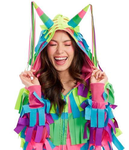 Tipsy Elves Halloween Costumes for Women - Bright Multicolored Pinata Jumpsuit Funny Halloween Costume Adult Onesies4